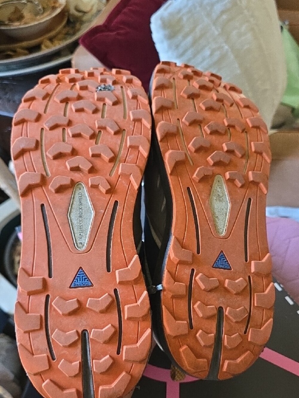 Brooks Men’s Gray and Blue Athletic Running Shoes with Orange Accents - Picture 7 of 7